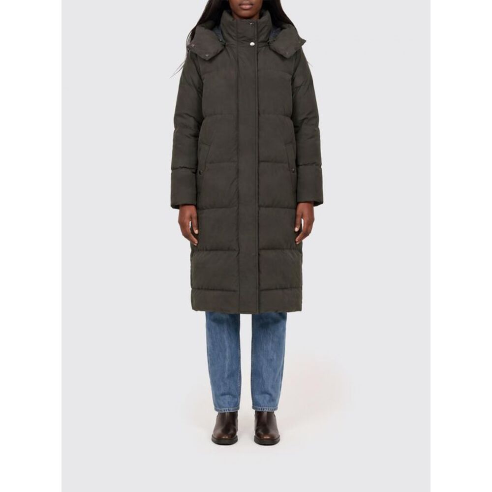 Woolrich Women Woolrich Long Quilted Nylon Down Jacket With Removable Hood